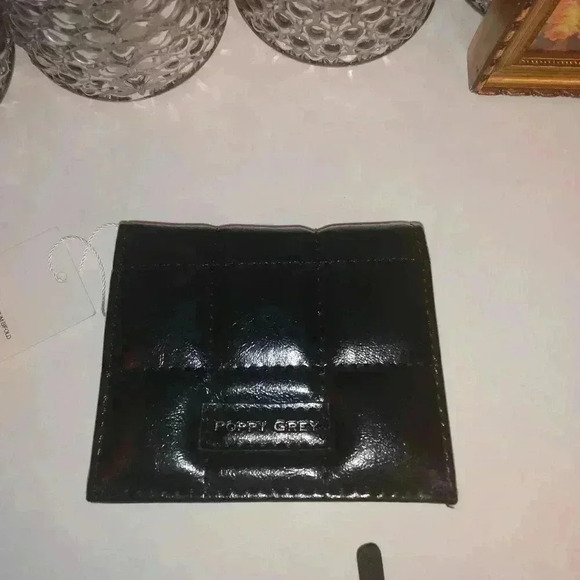 Poppy grey black quilted leather small wallet NWT - Picture 2 of 6